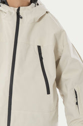 Boy's Off White Detachable Ear Hood Waterproof Insulated Snow Jacket